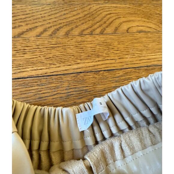 Zara Girls' Pleated Beige Long Skirt Size 8 - Picture 3 of 4